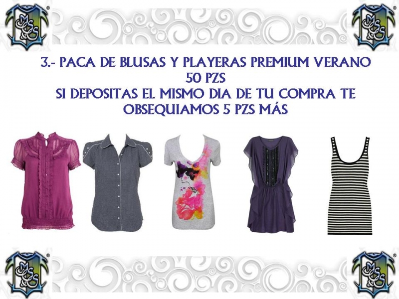 PACAS DE BLUSAS Y PLAYERAS PREMIUM