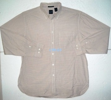 CAMISA GAP TALLA L NARANJA CON  CELESTE